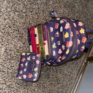 Colorful Patterned Backpack and Wallet Set